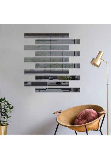 Decorıta Ayna - 10'Lu Takım Şerit Ayna Çok Renkli