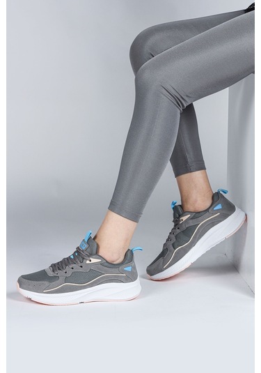 Jump 28751 Gri - Somon Kadın Yürüyüş Koşu Spor Ayakkabı Gri - Pembe