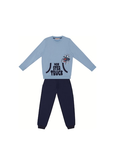 Denokids Monster Truck Erkek Çocuk Eşofman Takım Renkli Çok Renkli