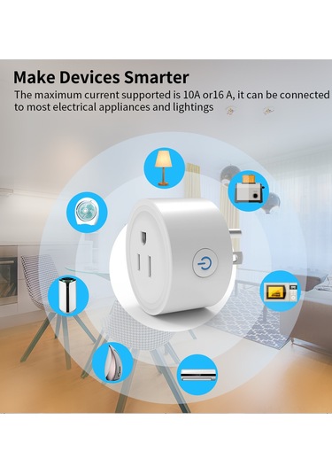 Youmex Akıllı Tuya Wifi Soket Abd Standartı - Uzaktan Kumanda, Ses Kontrolü, Zamanlama Ve Enerji Ölçümü - 10a