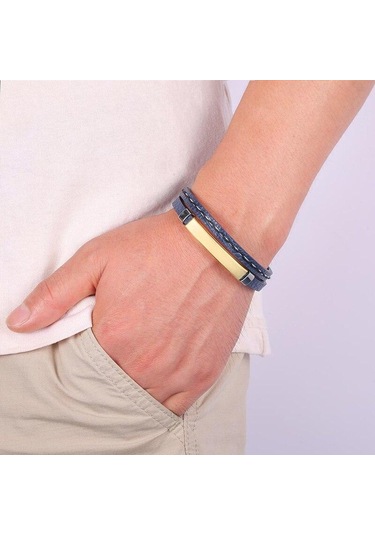 Çok Katmanlı Kombinasyon Aksesuar Paslanmaz Çelik Erkek Deri Bileklik Moda Erkek Takı Hiphop Rock Takı Siyah