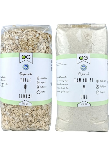 OG natural Organik Yulaf Ezmesi Ve Organik Yulaf Unu Seti +6 Ay Set
