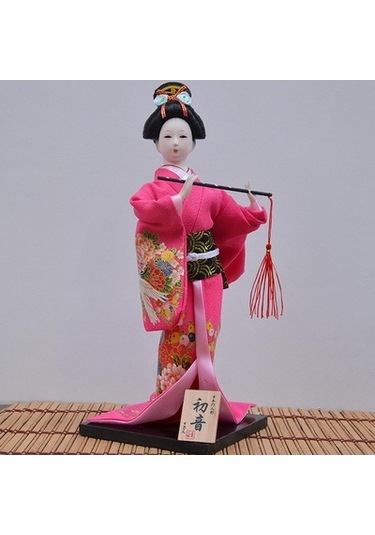 Lijinxu Magideal 30 Cm Japon Kimono Geyşa Bebek Geleneksel Kırmızı