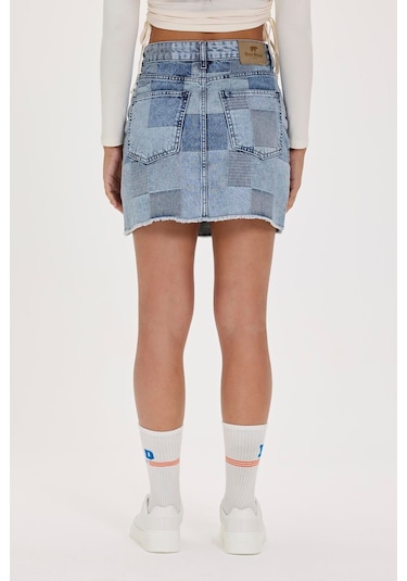 Bad Bear Vendy Mavi Denim Etek Mavi