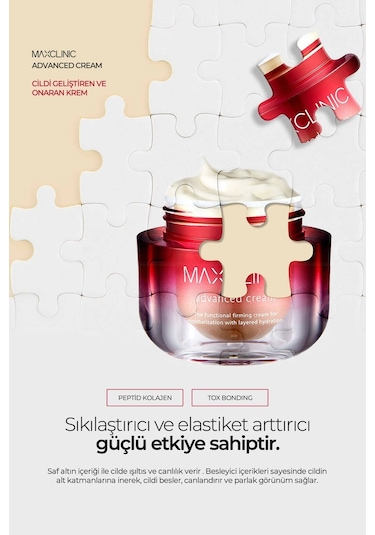Maxclinic   Ve  17 Çeşit Peptit Ve Kolajen Içeren Advanced Cream