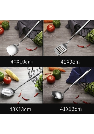 Ganzhoushop Stil: Spatula Sones Saplı Pişirme Paslanmaz Mutfak Kalınlaştırılmış İç Ekipmanları Çelik Boş Aleti, 304 Xp Diğer