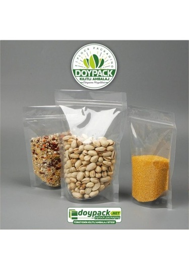 Doypack Şeffaf Kilitli Doypack 25 x 34 CM 50'li