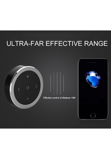 Sones Araba Kablosuz Bluetooth Denetleyici Cep Telefonu Multimedya Çok Fonksiyonlu Direksiyon Uzaktan Kumanda Tutucu İle Gümüş