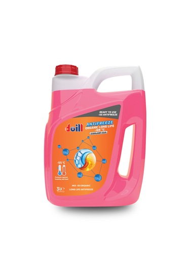 Doill -55 / -56 Derece Hazır Karışım 3 Litre Kırmızı Organik Antifriz - G12