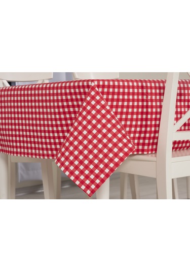 Ekose Masa Örtüsü Kırmızı