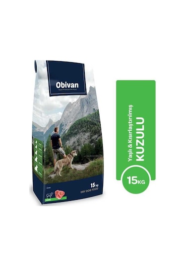 Obivan Yaşlı & Kuzulu Köpek Maması 15 Kg