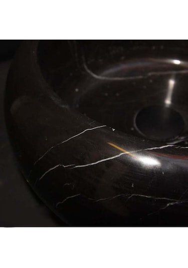 Toros Siyah Mermer Midi Bombeli Lavabo