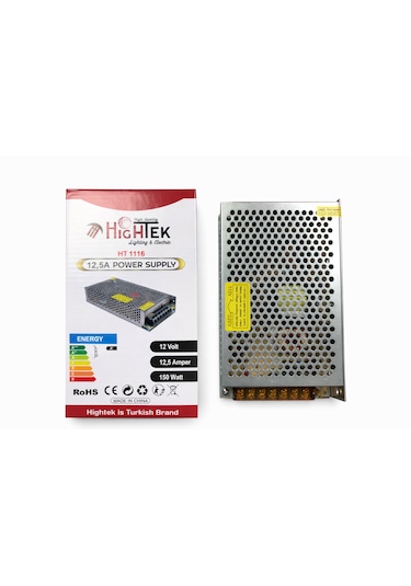 12v 12.5a Metal Kasa Güç Kaynağı Ip20 150w Trafo Adaptör