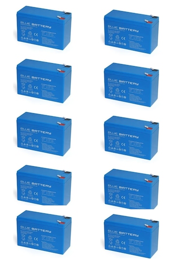10 Adet Blue Battery 12v 9ah Bakımsız Kuru Akü 2026 Ocak Üretim 12 Volt 9 Amper