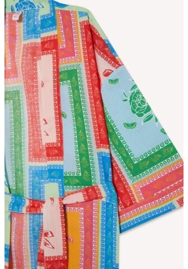 Defacto Regular Fit Desenli Kuşaklı Pamuklu Kimono-fall İn Love D0453ax25sppn206 Pembe