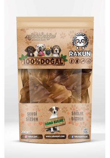 Rakun Kurutulmuş Dana Kulak 200 G