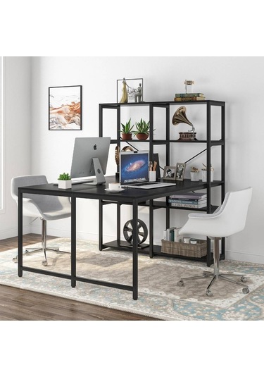 Zizuva Zizuva Tasarım Karşılıklı Siyah Ev Ofis Bilgisayar Raflı Kitapl