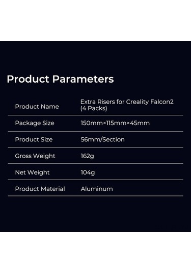 Pazly Creality Falcon 2 İçin 4 Adet 56mm Yükseklik Ayarlı Alüminyum Kesici Ve İşlemci