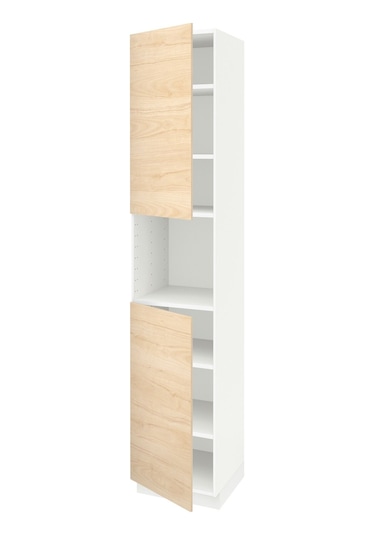 Ikea Beyaz Modern Mutfak Dolabı 60x60x200 Cm Askersund Açık Dişbudak Görünümlü
