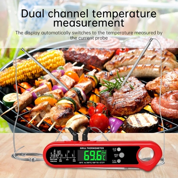 Tongxida Yüksek Hassasiyetli Lcd Ekranlı Kırmızı Et Ve Fırın Termometresi