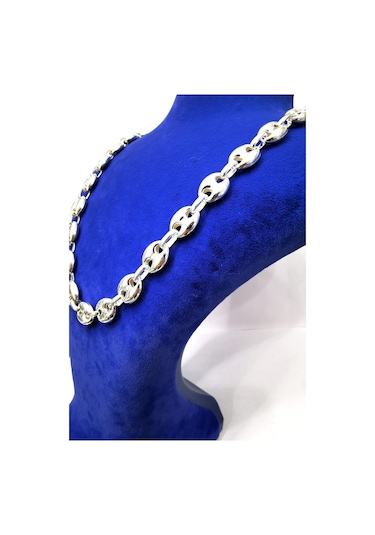 Omar Silver Unisex Gemici Arpa 11Mm Gümüş Kolye Zincir