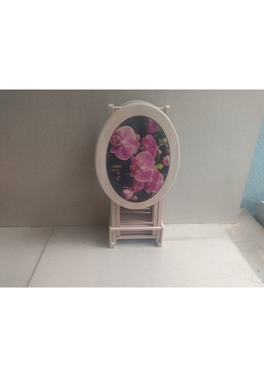 Zigon Sehpa Çanta Çiçek Motif Ham Kayın Torna Iskelet Itinalı Pa