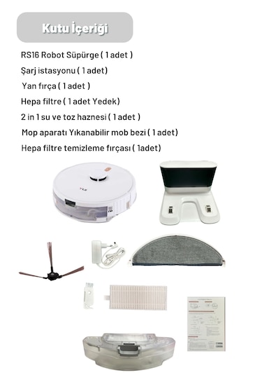 Yui RS16 Akıllı Robot Vacuum & Mop Süpürge