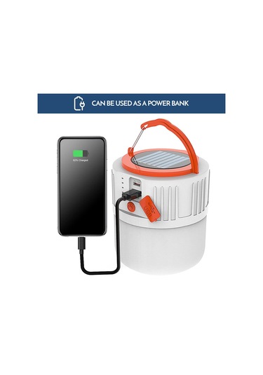Jfyoda Çok Fonksiyonlu Usb Kamp Fener Taşınabilir Güneş Paneli Beyaz