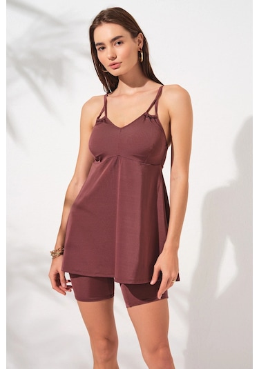 Pierre Cardin Lisa Şortlu V Yaka Tankini Toffee 231500