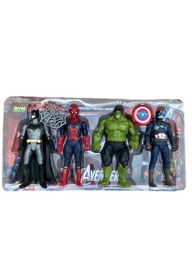 Örümcek Adam Hulk Kaptan Batman Aksesuarlı Işıklı Figür 18 Cm