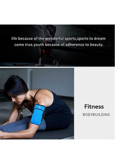 Yuntech01 Su Sporları İçin Evrensel Su Geçirmez Kol Çantası - Koşu, Yürüyüş, Bisiklet, Kamp, Spor Salonu, Dalış İdeal Mavi