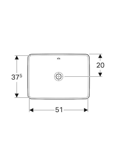 Geberit Variform Tezgah Üstü Lavabo Dikdörtgen 55 CM
