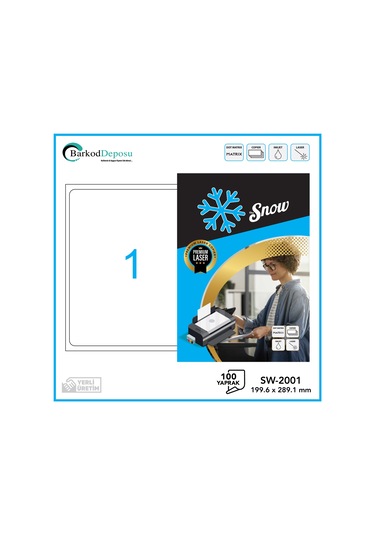 Sw-2001 Snow A4 Lazer Etiket 199.6 289.1 Mm
