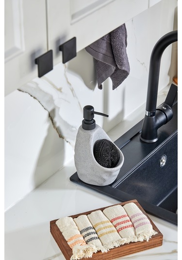 Cooker 180 Ml Seramik Süngerlikli Sıvı Sabunluk Ckr3558 Gri
