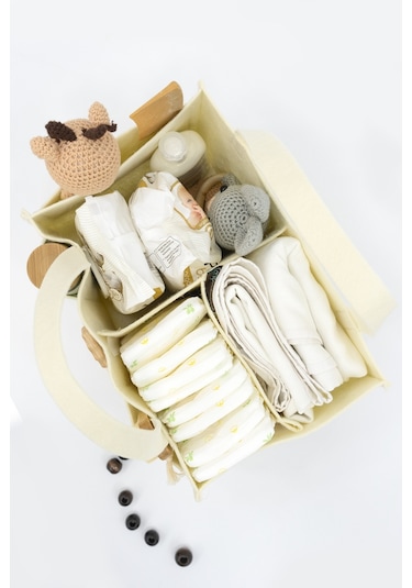 Mordesign Keçe Anne Bebek Bakım Çantası, Yenidoğan Alt Açma Değiştirme Organizer, Taşınabilir Düzenleyici, Bej Bej Zg948-1 Bej