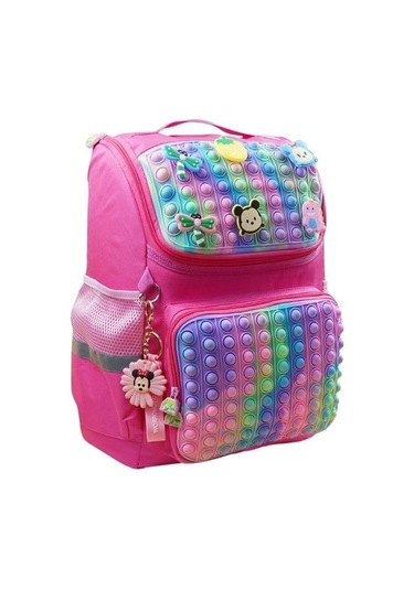Silikon Yaratıcı Kabarcık Yapboz Okul Çantası Tggknt Açık Pembe