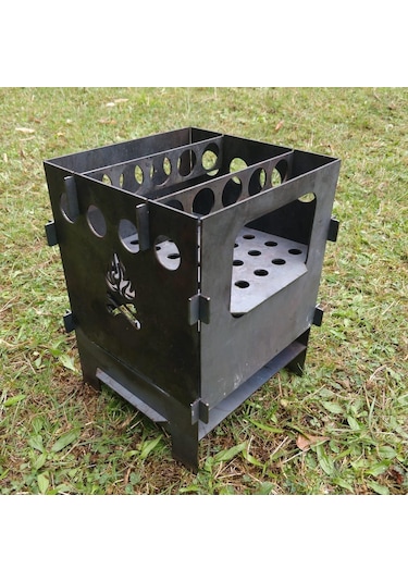 XL Ateş Kutusu Çok Yakıtlı Taşınabilir Katlanır Kamp Ocağı Çınar Extreme Çok Renkli