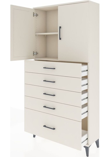Arges Dolap 2 Raflı 5 Çekmeceli 2 Kapaklı 88x30x182 Aytaşı-ay... Aytaşı
