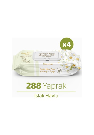 Giggles Islak Havlu 72'li Papatya 4 Paket 288 Mendil