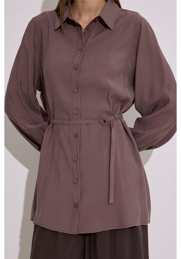 Modal Kemerli Gömlek Gül Kurusu GÜL KURUSU