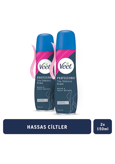 Veet Hassas Ciltler için Tüy Dökücü Krem Sprey 2 x 150 ML