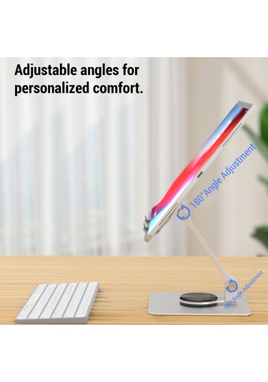 Reedark Gri Metal Dikey/taşınabilir Tablet Tutucu - 360 Döner, Çok Açıklı, Soğutucu Tasarım, İpad Uyumlu Ve Tüm Tabletler İçin Masaüstü Stant