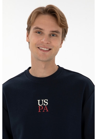 U.S. Polo Assn. Erkek Bisiklet Yaka Comfort Fit Lacivert Basic Sweatshirt 50313760-VR033