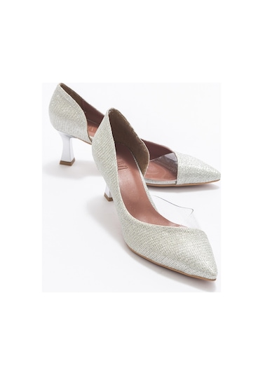 353 Lame Simli Topuklu Kadın Ayakkabı Lame Sim