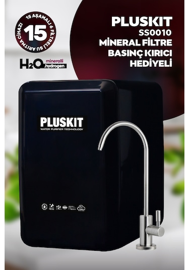 Pluskit 8 Litre 15 Aşama Mineralli 75 Gpd Su Arıtma Cihazı Ss0010