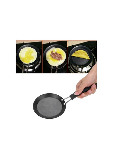 Yumurta Pişirmek İçin Kızartma Tavası, Rafine Demir Konstrüksiyonlu Yapışmaz Mini Kızartma Tavası, Isıya Dayanıklı Saplı Ergonomik Tasarımlı Mutfak İçin