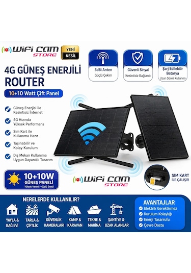 Sim Kartlı Solar Router 4g İnternet Ve Geniş Wifi Ağı