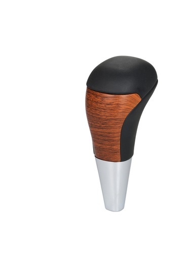 Ranyeek Toyota Otomatik Vites Kolu Kapağı: Camry, Rav4, Land Cruiser 200 2016-2020 Ahşap Desenli Pu Deri + Metal El Topu Siyah