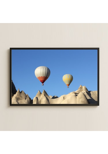 Kapadokya Peri Bacaları Ve Balonlar Uv Baskılı Pvc Tablo