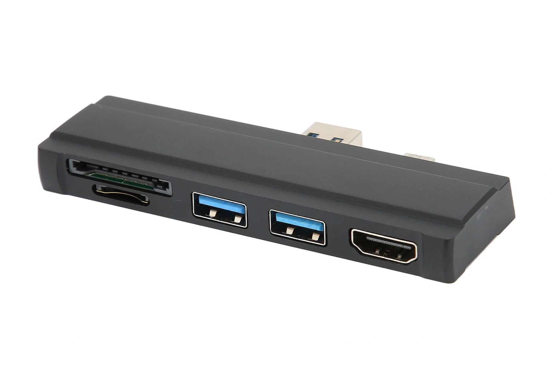 Xiyyadms Surface Pro 4/5/6 İçin 5-in-1 Usb 3.0 Hub: 4k Hdmı Çıkışı, 2x Usb 3.0, Sd/tf Kart Okuyucu, Siyah Alüminyum Dizüstü扩展底座